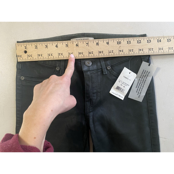 Rich & Skinny Jeans Womens 24 NEW Forest Leather Coated Skinny Pants MSRP $176 - Picture 6 of 9